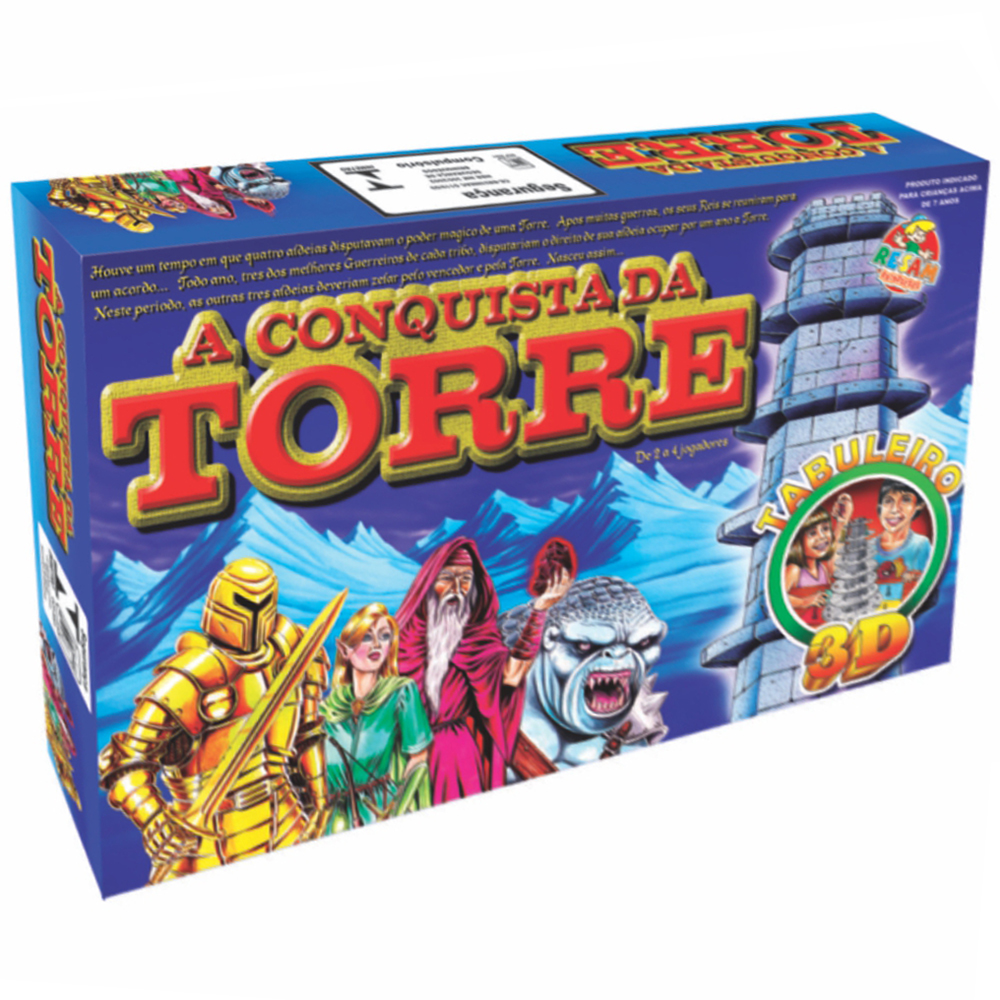 JOGO A CONQUISTA DA TORRE COM TABULEIRO 3D + DADO 18 PECAS NA CAIXA
