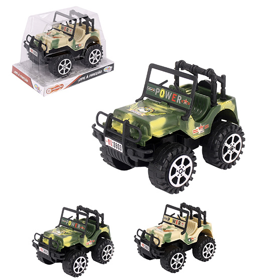CARRO JEEP A FRICCAO MILITAR POWER POSSANTES COLORS WELLKIDS