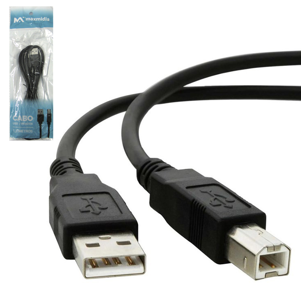 CABO PARA IMPRESSORA USB 2.0 MAXMIDIA 1,5M