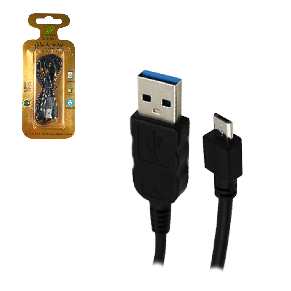 CABO PARA CELULAR USB X V8 3,0A X-CELL 1,2M